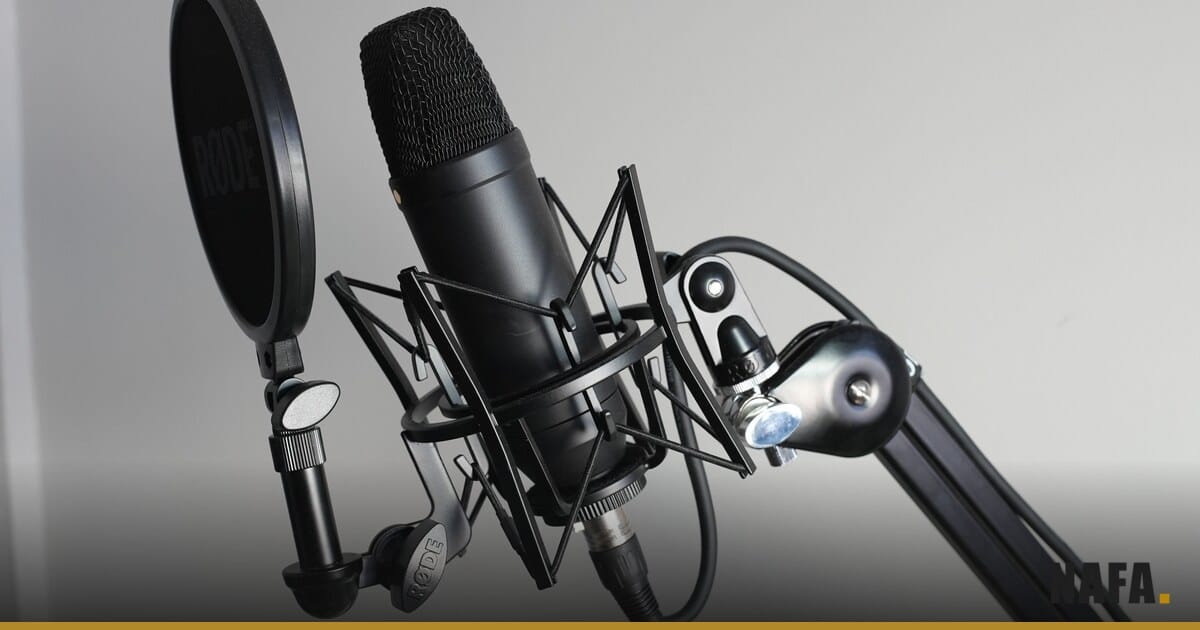 Microphone de studio en gros plan