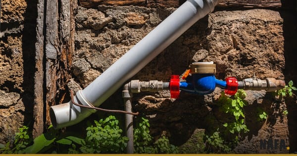 Compteur d'eau mécanique installé sur une canalisation domestique